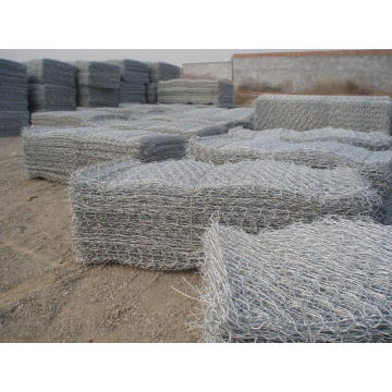 Galvanizado o PVC Gabion Box Factory / red de alambre hexagonal / jaula de piedra